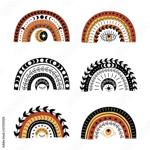 set of isolated bohemian rainbows  part 1
-  vector illustration, eps