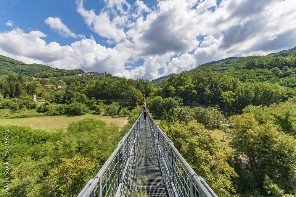 suspended bridge of the Ferriere 