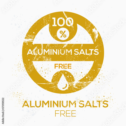 (Aluminium salts free) label sign, vector illustration.