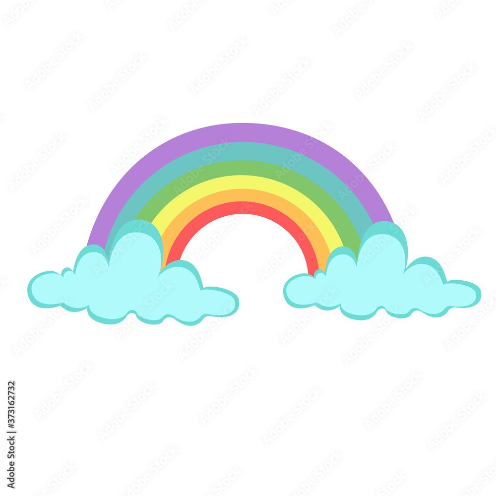Rainbow icon isolated on white background. banner and placards with lgbt rainbow. Cute vector Colored Rainbow With Clouds. Cute cartoon rainbow, hand draw style, with blue clouds. Rainbow icon isolated on white background. banner and placards with lgbt rainbow. Cute vector Colored Rainbow With Clouds. Cute cartoon rainbow, hand draw style, with blue clouds.