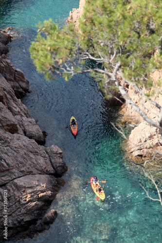 Fotobehang kayak in costa brava