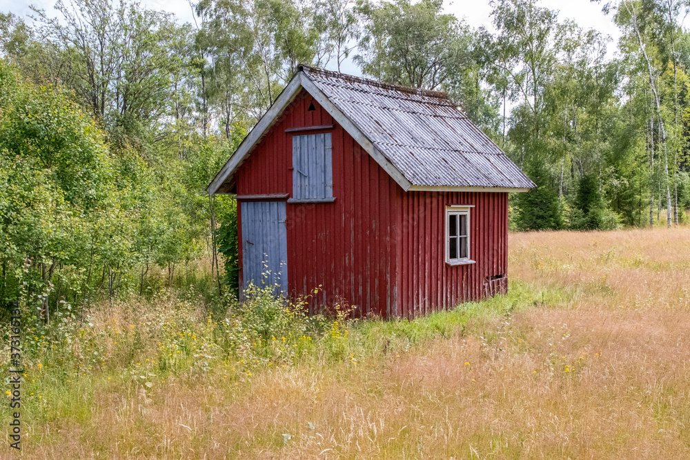Red deserted house Red deserted house