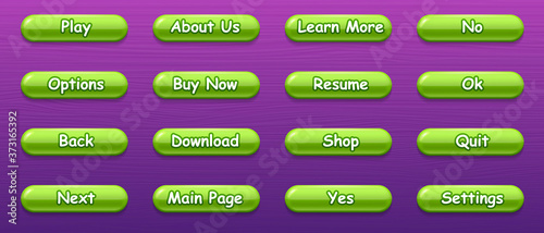 Game ui set of Buttons. GUI to build 2D games. Vector. For web or video games and others.
