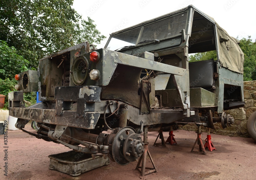 80's Land Rover Series 3, U.K. A work in progress military vehicle.