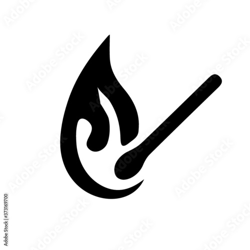 Burning match icon. Simple illustration of burning match vector icon for web