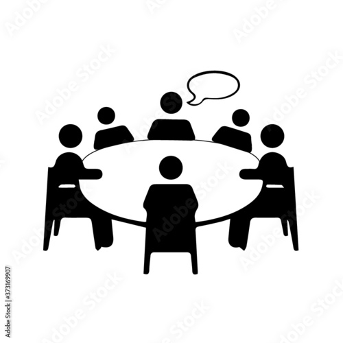 Group People Thin Icons. Conference Meeting Icons. Team work and human resource management. Vector pictogram