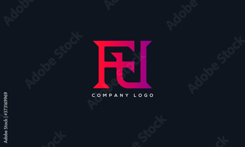 Alphabet letter icon logo FU.
