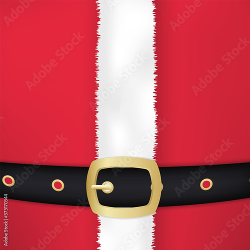 Santa claus belt and coat. Christmas card design.