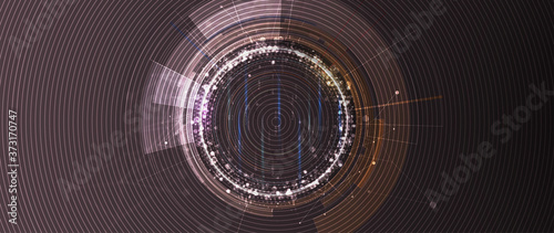Quantum processing. Deep learning artificial intelligence. Future new technology  for business or science presentation