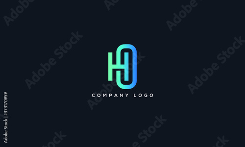 Alphabet letter icon logo HO.