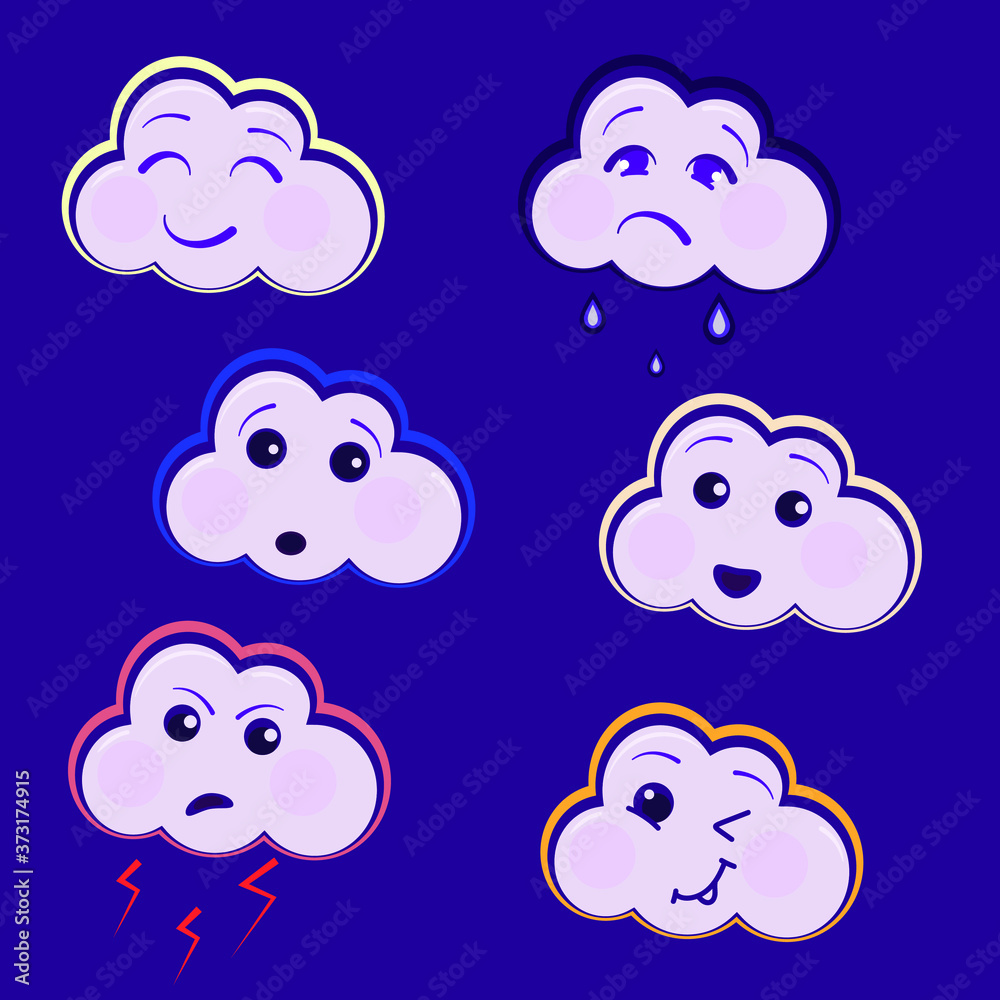 Fototapeta premium cloud of emotions joy sadness surprise fear 