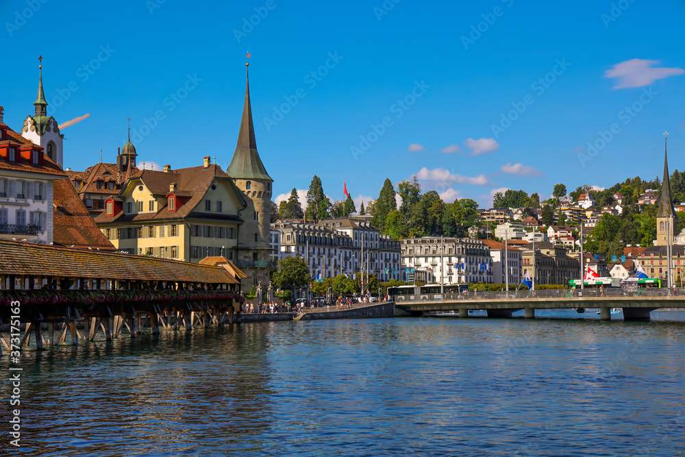City Center of Lucerne in Switzerland on a sunny day - travel photography