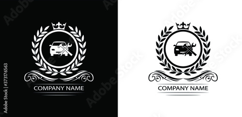 car service logo template luxury royal vector company decorative emblem with crown 