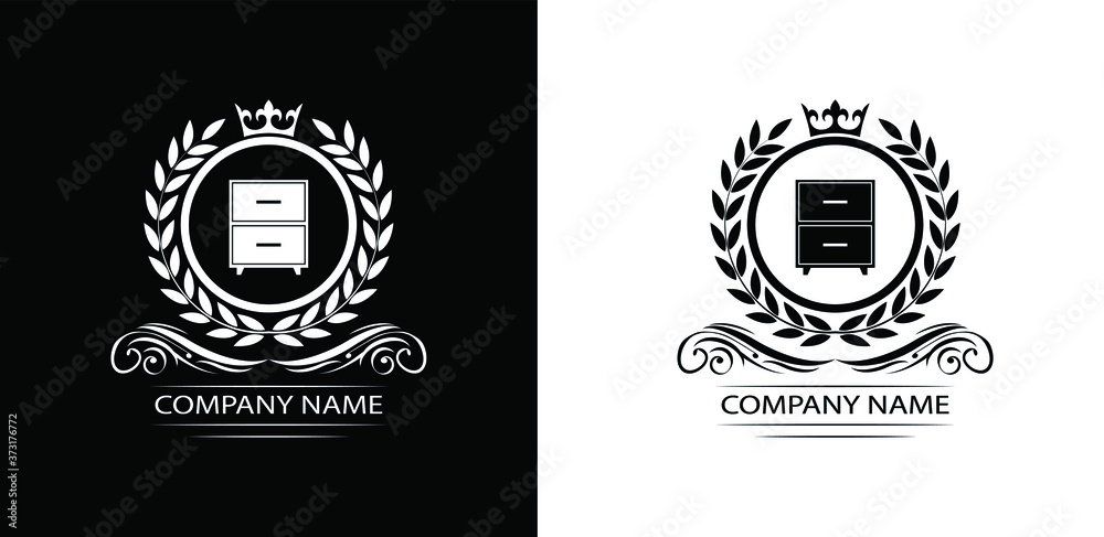 furniture logo template luxury royal vector company decorative emblem with crown furniture logo template luxury royal vector company decorative emblem with crown