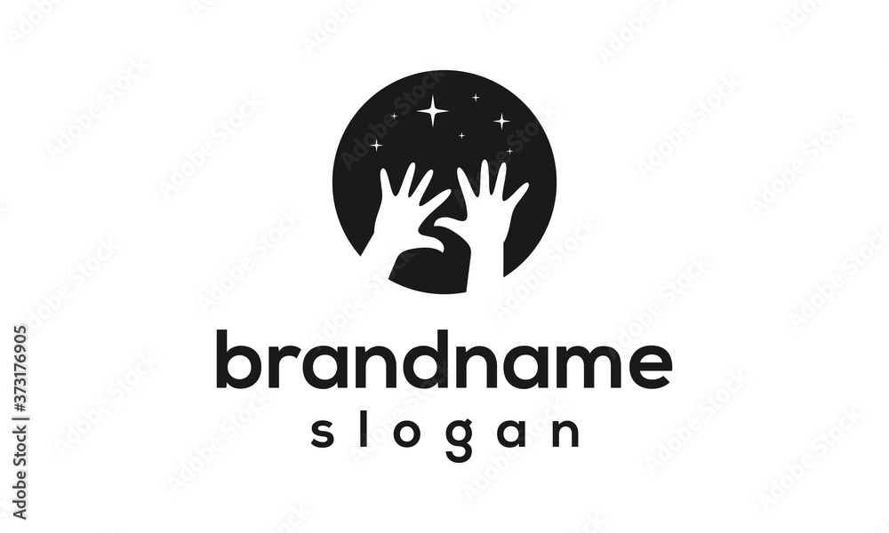 Dream hand logo design vector Dream hand logo design vector