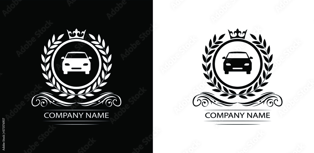 car logo template luxury royal vector company decorative emblem with crown