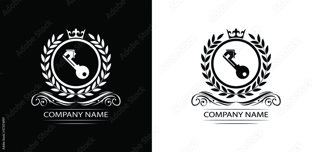 rent house logo template luxury royal vector sale house company decorative emblem with crown