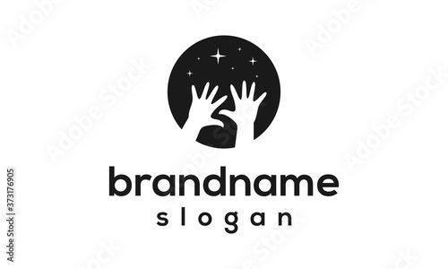Dream hand logo design vector