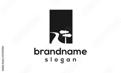 Street sign logo design vector