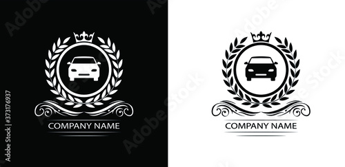 car logo template luxury royal vector company decorative emblem with crown