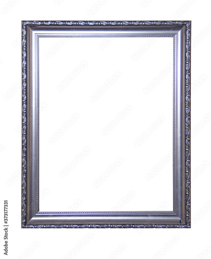Silver plated frame isolated on white background Silver plated frame isolated on white background