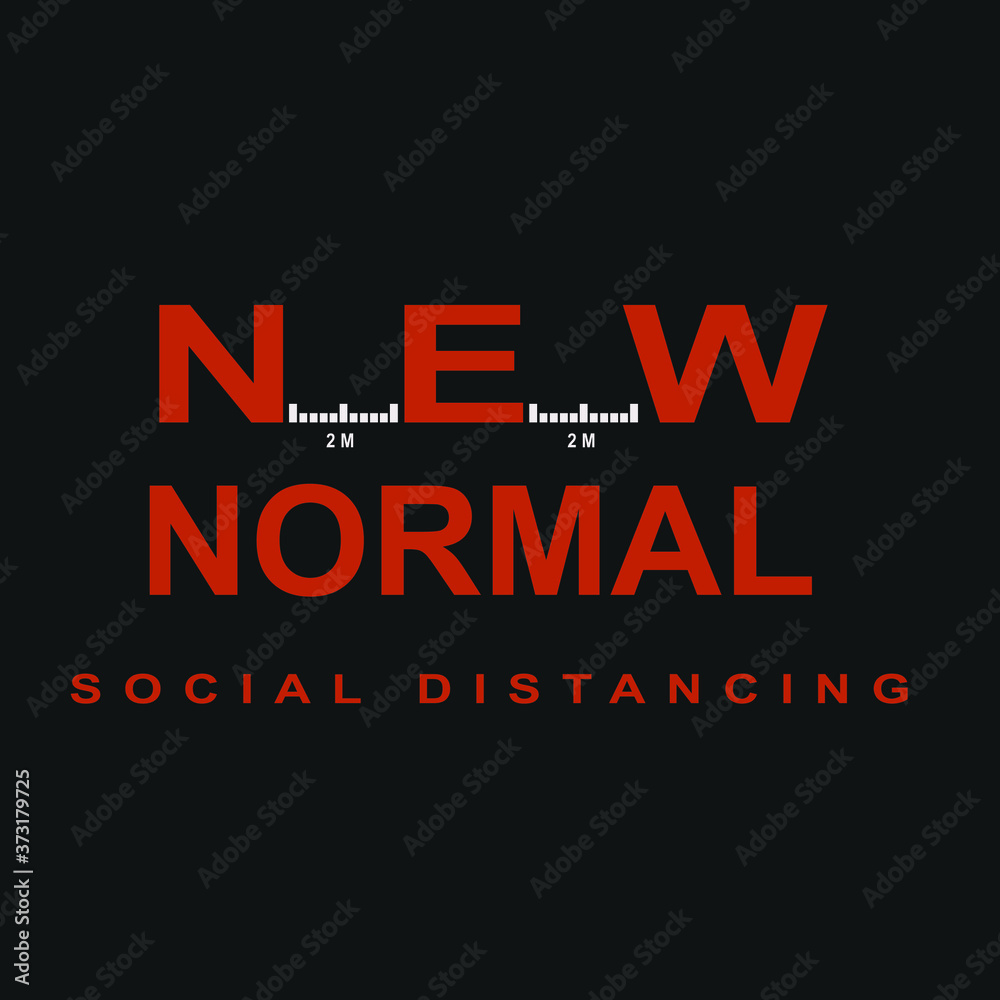 Plakat new normal sign with social distancing