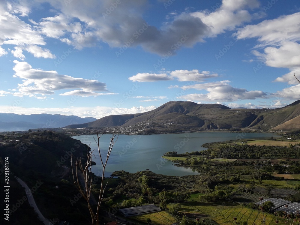 lake and mountains