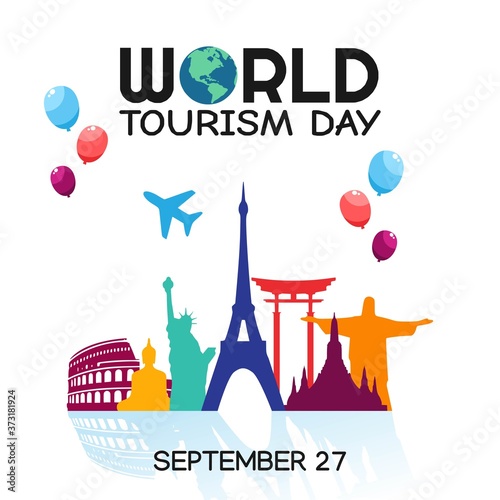World Tourism Day Vector Illustration