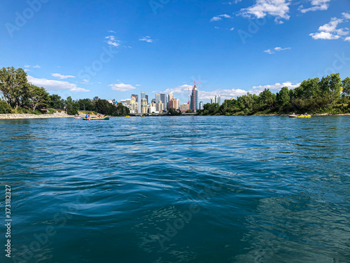 Bow River looking at the west side of downtown Calgary.