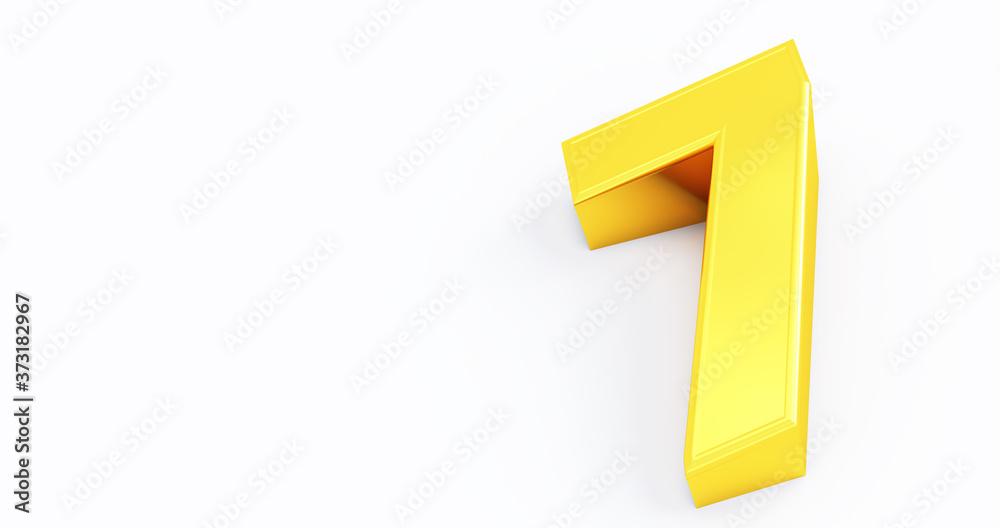 3d render of gold number 7 seven isolated white background 3d render of gold number 7 seven isolated white background