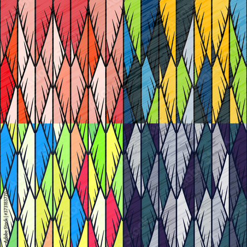 Overlapping feathers pattern for backgrounds, wrapping paper, wallpaper.