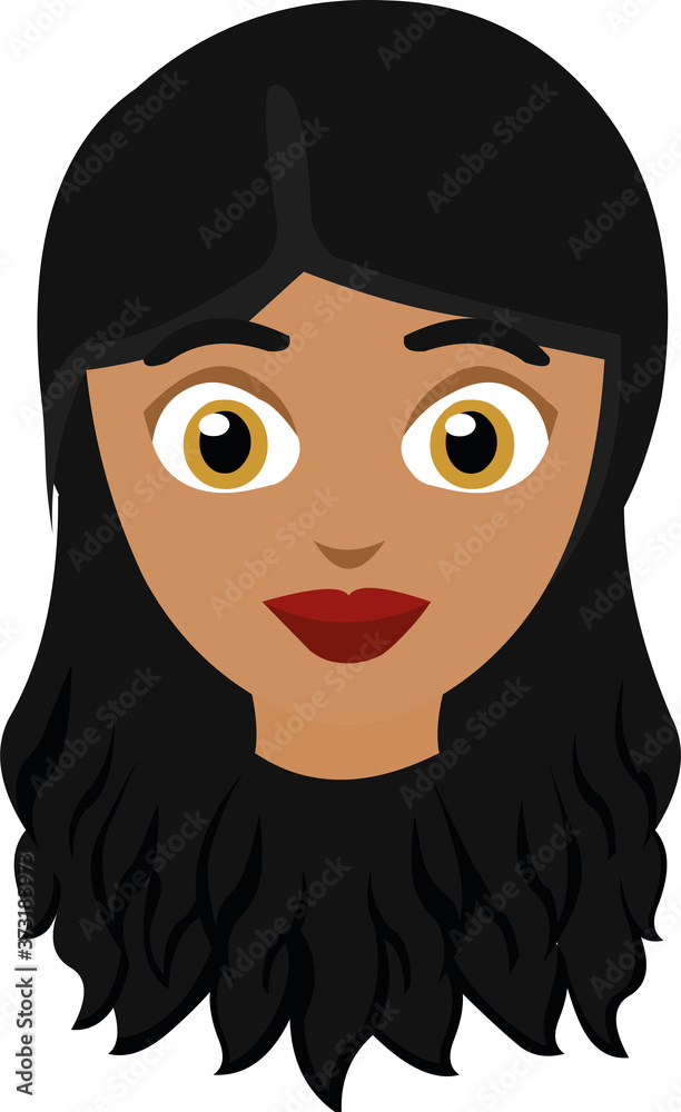 Vector illustration of the face of a Latin girl