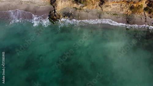 Summer scenes sea and beach shot from the air
