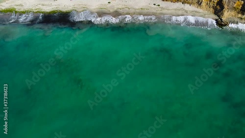 Summer scenes sea and beach shot from the air