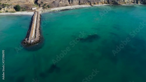 Summer scenes sea and beach shot from the air