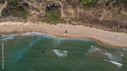Summer scenes sea and beach shot from the air
