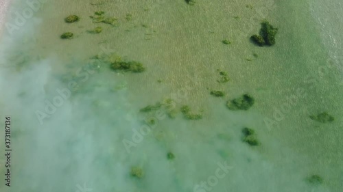 Summer scenes sea and beach shot from the air