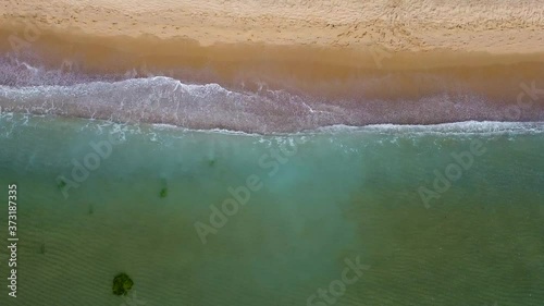 Summer scenes sea and beach shot from the air
