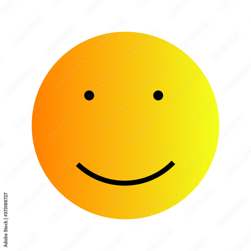 Yellow smiley against white background Yellow smiley against white background