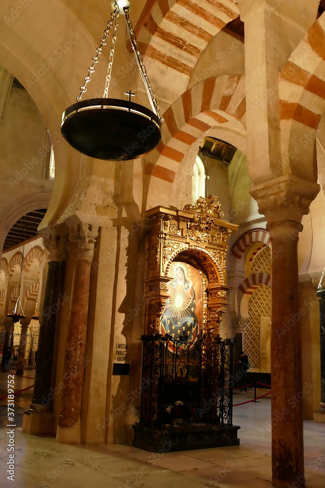 Arabic columns in the prayer hall of the former mosque Stock Photo ...