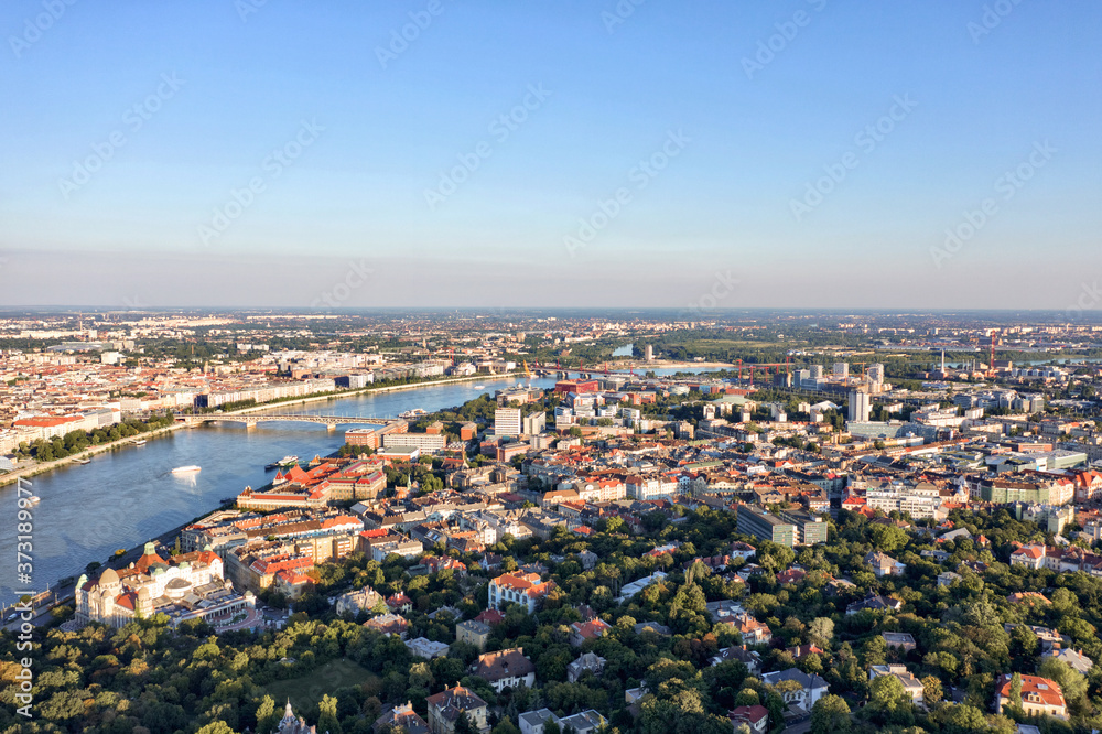 Hungary south Buda side from drone view