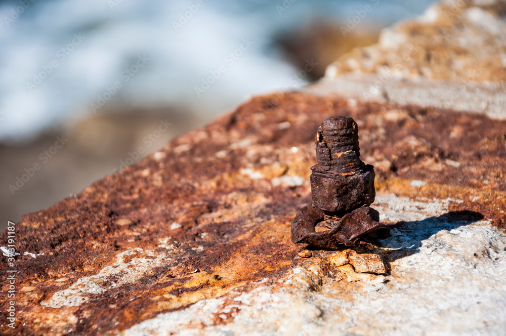 Fototapeta premium close up of a rusty bolt