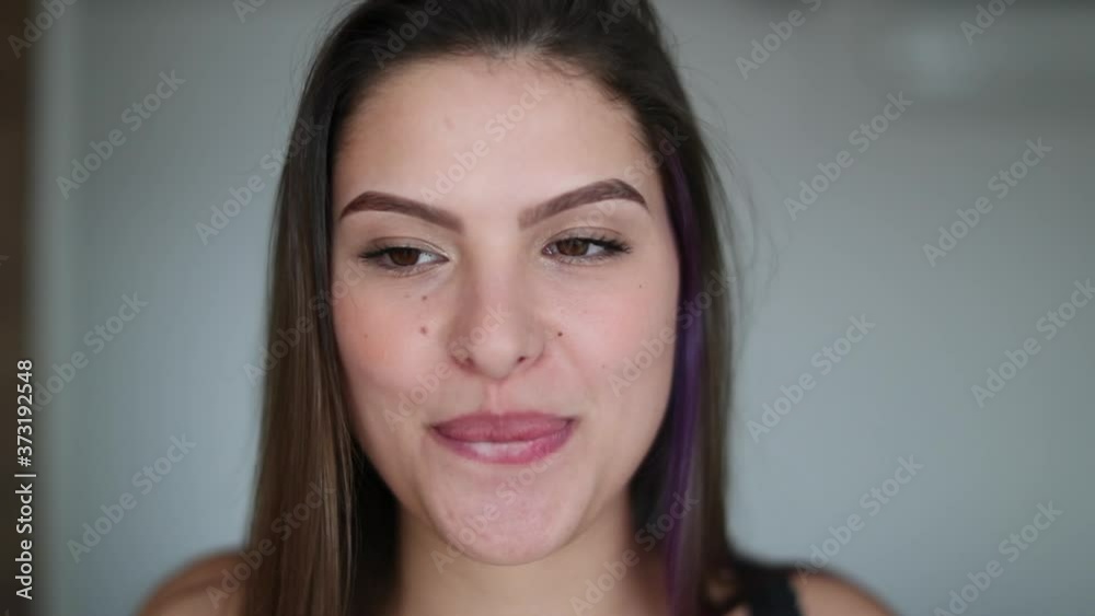 Woman thinking about solution, authentic pensive girl portrait face. Young woman lost in thought Woman thinking about solution, authentic pensive girl portrait face. Young woman lost in thought