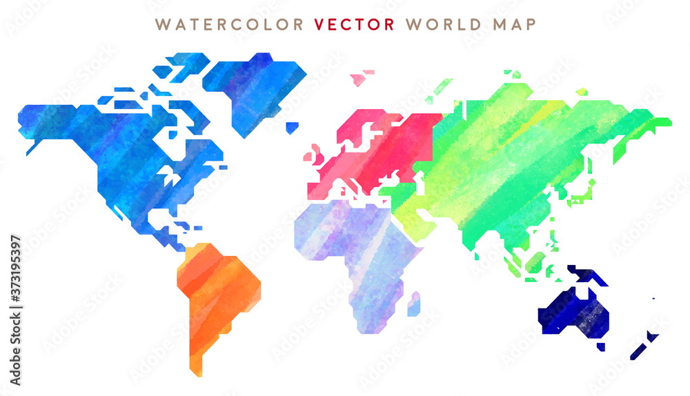 Naklejka premium colorful hand drawn world map (vector)
