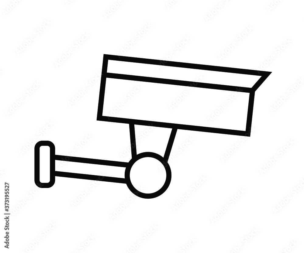 Vector illustration of security camera icon, cctv camera icon, fixed cctv, camera, outline vector icon on isolated background. Vector illustration of security camera icon, cctv camera icon, fixed cctv, camera, outline vector icon on isolated background.