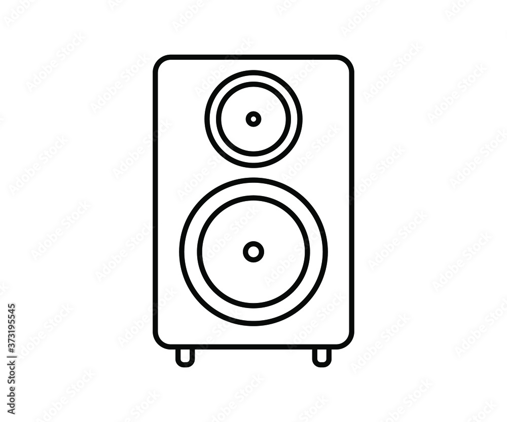 Vector illustration of speaker icon, volume icon, outline icon, flat design concept on isolated background. Vector illustration of speaker icon, volume icon, outline icon, flat design concept on isolated background.
