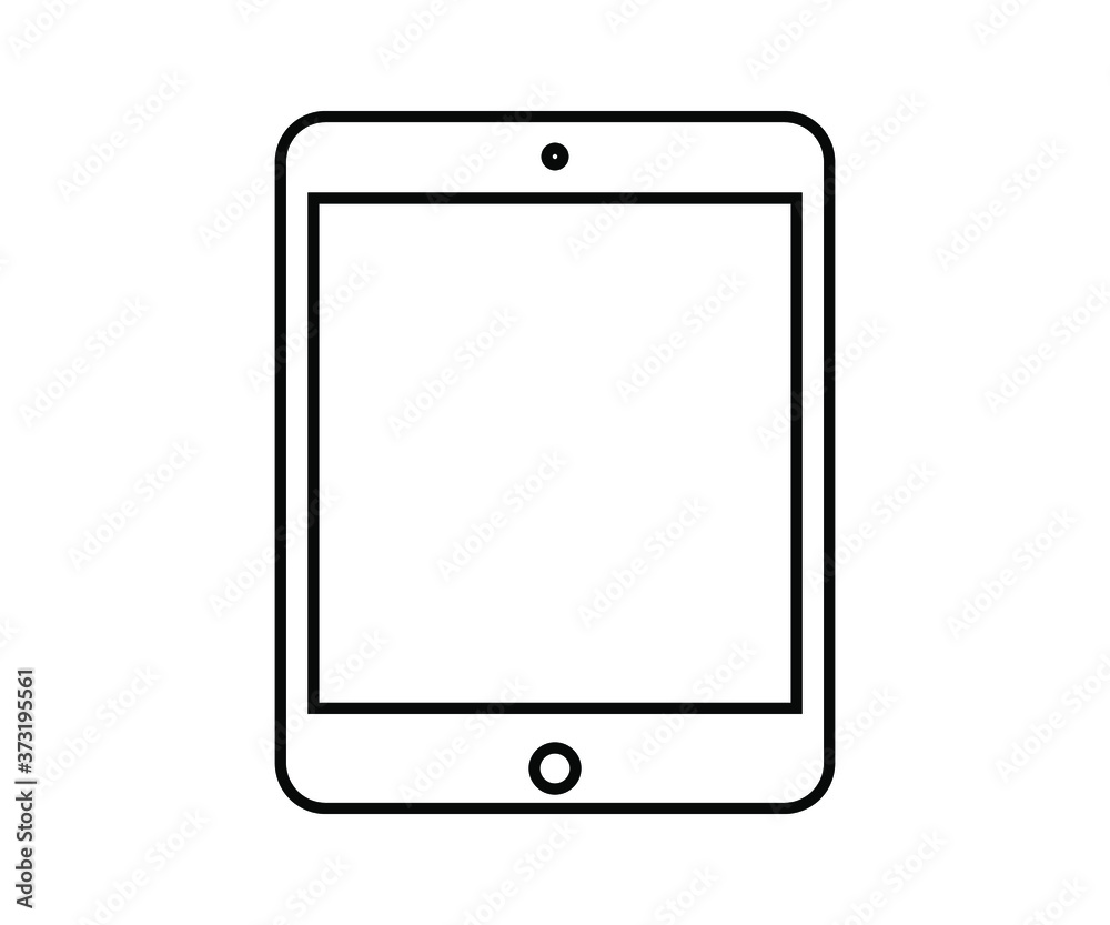 Vector illustration of tablet icon, tab symbol, electronic device icon, technology, mobile tablet icon, hardware, tablet outline icon on isolated background. Vector illustration of tablet icon, tab symbol, electronic device icon, technology, mobile tablet icon, hardware, tablet outline icon on isolated background.