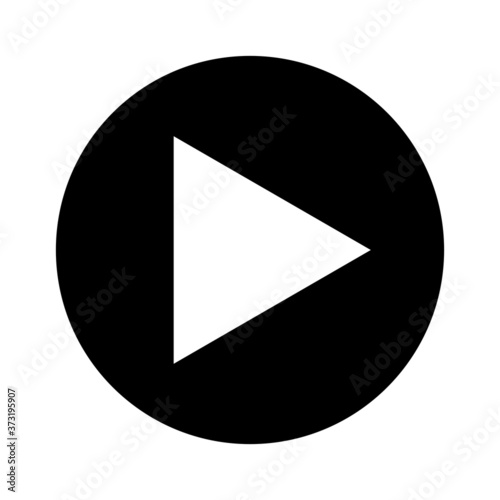 Black play button in front of a transparent background