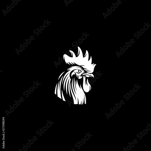 Rooster head vintage logo vector template