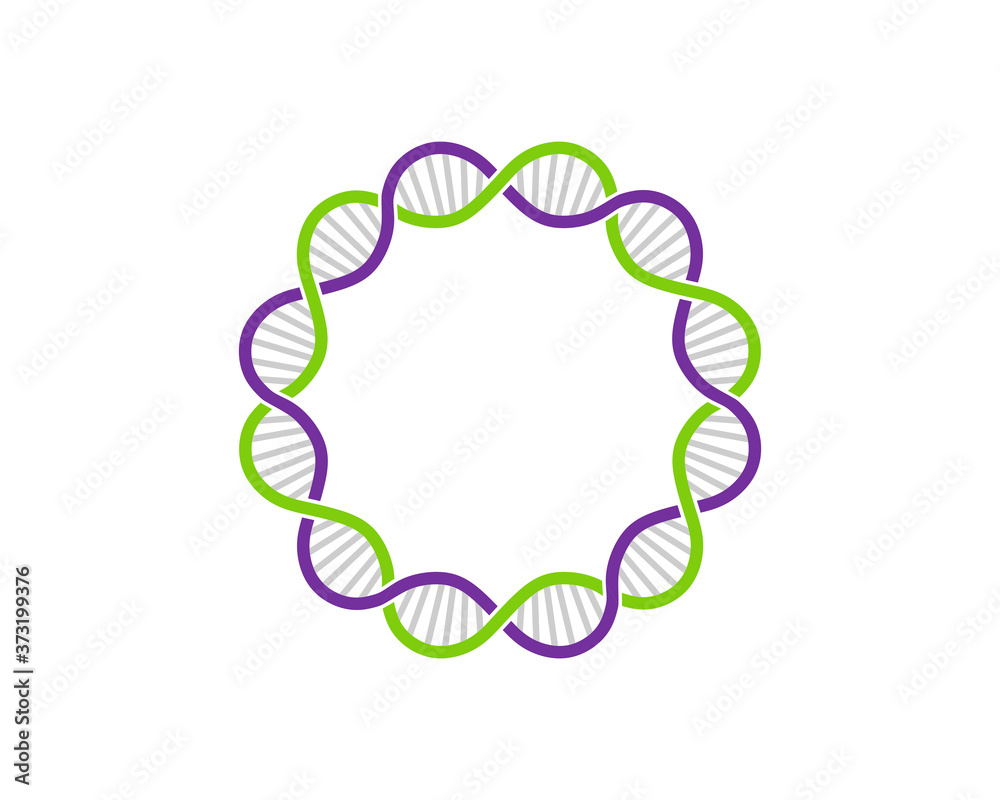 Obraz premium Circular DNA with science logo